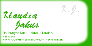 klaudia jakus business card